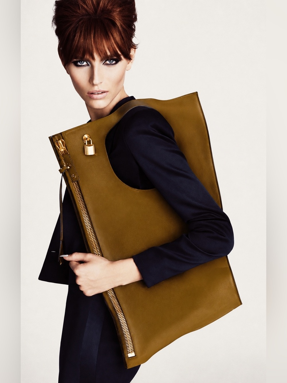 Tom Ford 2012 very rare archive  “Alix” Fold-Over large Bag lambskin Leather
